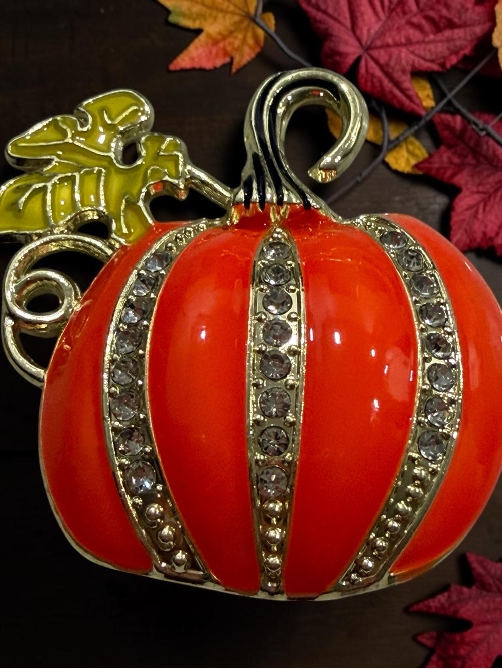 Orange Pumpkin Brooch